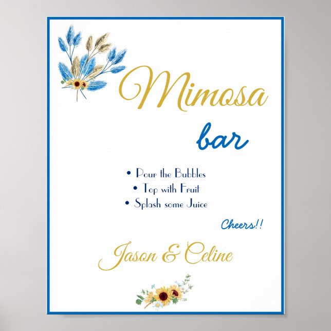Editable Mimosa Bar Sign Printable (Front)