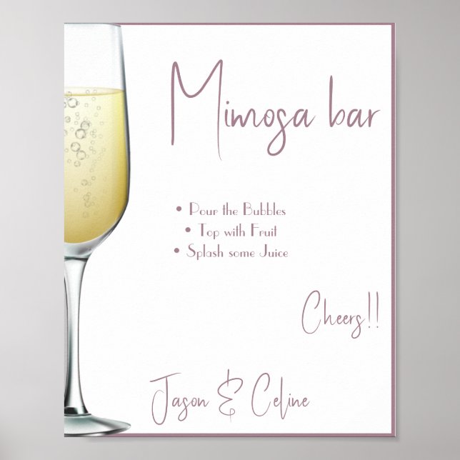 Editable Mimosa Bar Sign Printable (Front)