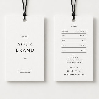 Editable Minimal Clothing Price Tag