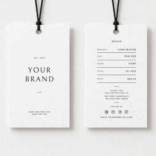 Editable Minimal Clothing Price Tag