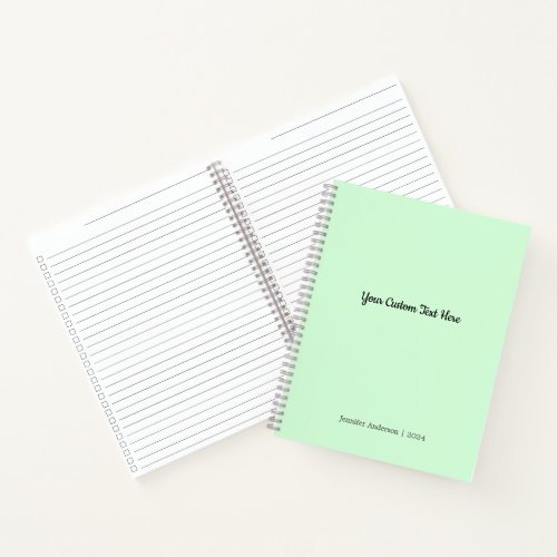 Editable Minimal Cute Snowy Mint Solid Color Notebook