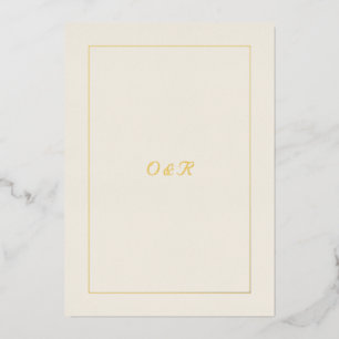 Editable Minimal QR Code Invitation with Gold Init Foil Invitation