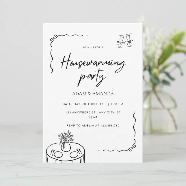 Editable Minimalist Housewarming Party Invitation | Zazzle