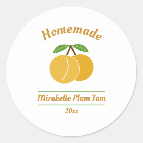 Editable Mirabelle Plum Jam Label Sticker