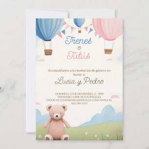 Editable Modern Boho Spanish Gender Reveal   Invitation