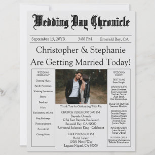 Editable Modern Chic Photo QR Code Wedding Program