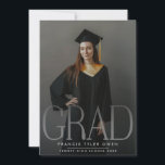 Editable Modern High School Photo Graduation Announcement<br><div class="desc">As you prepare to take the next big step in your life, make sure to mark the occasion with a special graduation announcement card. Commemorate your accomplishment in style with fun and exciting designs, personalized with all the details of your special day. The perfect card to share your achievement with...</div>