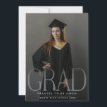 Editable Modern High School Photo Graduation Announcement<br><div class="desc">As you prepare to take the next big step in your life, make sure to mark the occasion with a special graduation announcement card. Commemorate your accomplishment in style with fun and exciting designs, personalized with all the details of your special day. The perfect card to share your achievement with...</div>