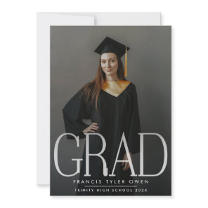 Editable Modern High School Photo Graduation Announcement