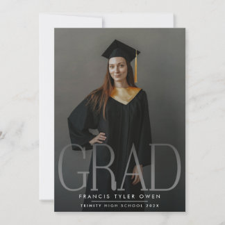 Editable Modern High School Photo Graduation Announcement
