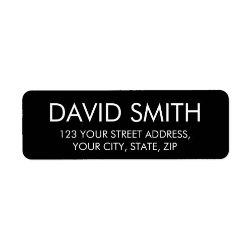 Editable Modern minimal black return address label