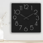 Editable Modern Minimalist Black and White Clock<br><div class="desc">Add your own text ( or leave it the way it is ) to this modern minimalist black and white wall clock.  Background color is completely customizable using Zazzle's design tool.</div>