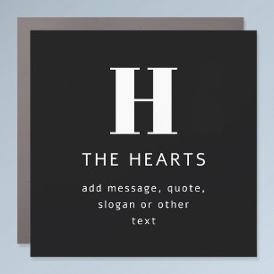 Editable Modern Monogram Name & Message   Black Car Magnet