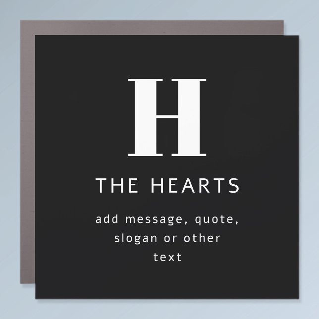 Editable Modern Monogram Name & Message | Black Car Magnet (Creator Uploaded)