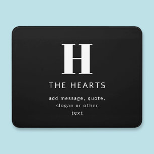 Editable Modern Monogram Name & Message Black Door Sign