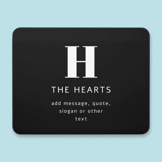 Editable Modern Monogram Name & Message | Black Door Sign (Creator Uploaded)
