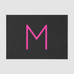 Editable Modern Pink & Black Monogram Tissue Paper