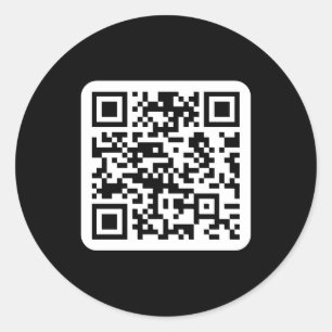 Editable Modern QR code   Black White or Any Color Classic Round Sticker