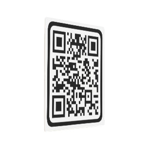 Editable Modern QR code Black White or Any Color Metal Print