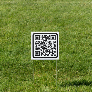 Editable Modern QR code Black White or Any Color Sign