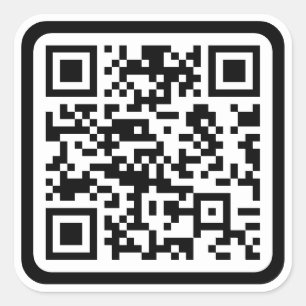 Editable Modern QR code   Black White or Any Color Square Sticker