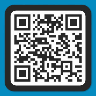 Editable Modern QR code   Black White or Any Color Square Sticker