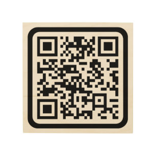 Editable Modern QR code Black White or Any Color Wood Wall Art