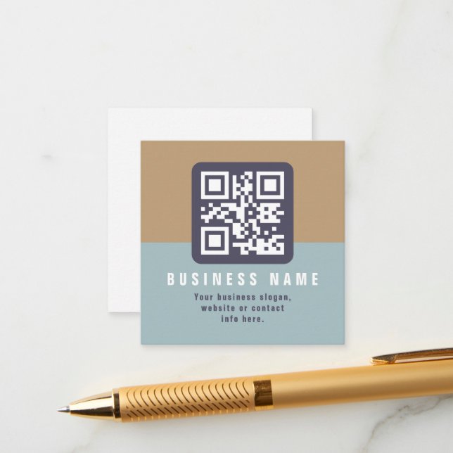 Editable Modern QR code Template | Muted Colors (Front/Back In Situ)