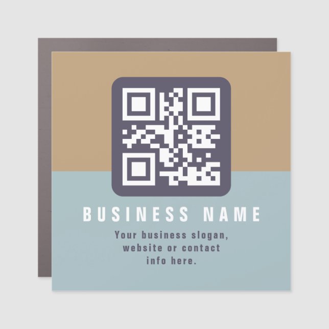 Editable Modern QR code Template | Muted Colors Car Magnet (Front)