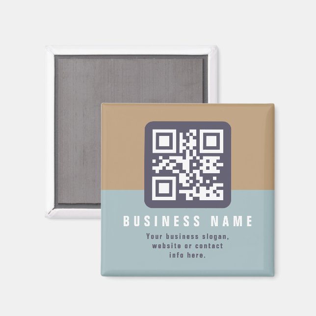 Editable Modern QR code Template | Muted Colors Magnet (Front/Back)
