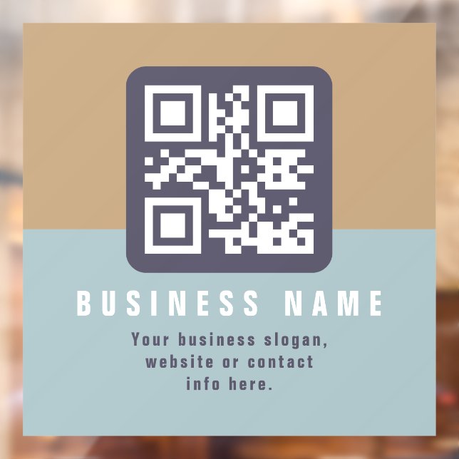 Editable Modern QR code Template | Muted Colors Window Cling (Sheet 2)
