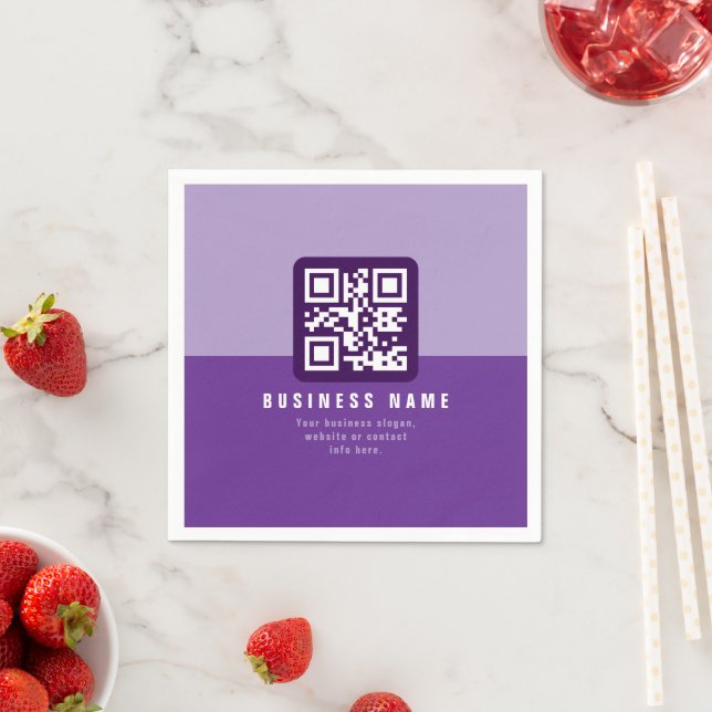Editable Modern QR code Template | Purples Napkins (Insitu)