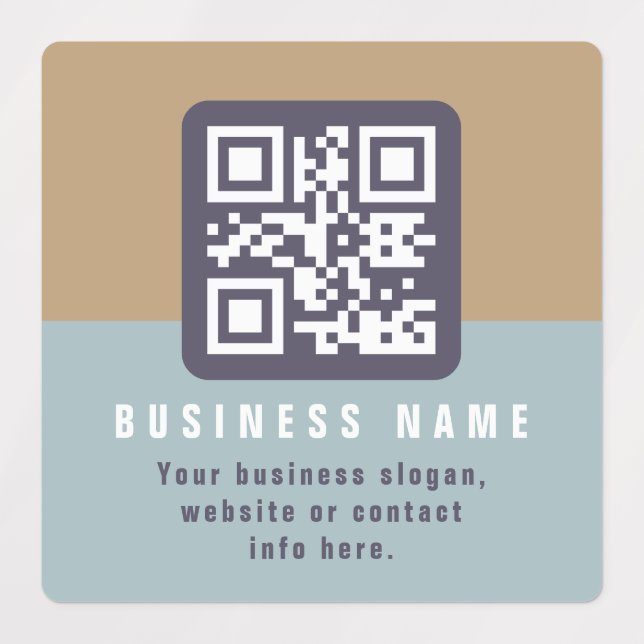 Editable Modern QR code Template Waterproof Labels (Design 1)