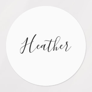 Editable Modern Scrip Text Pattern   Black & White Labels