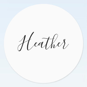 Editable Modern Scrip Text Pattern   Black & White Labels