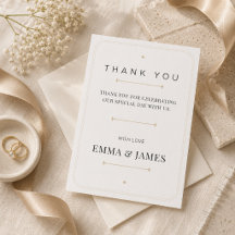 Editable Modern Serif Luxury Thank You Card