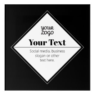 Editable Modern Text Design & Your Logo Acrylic Print
