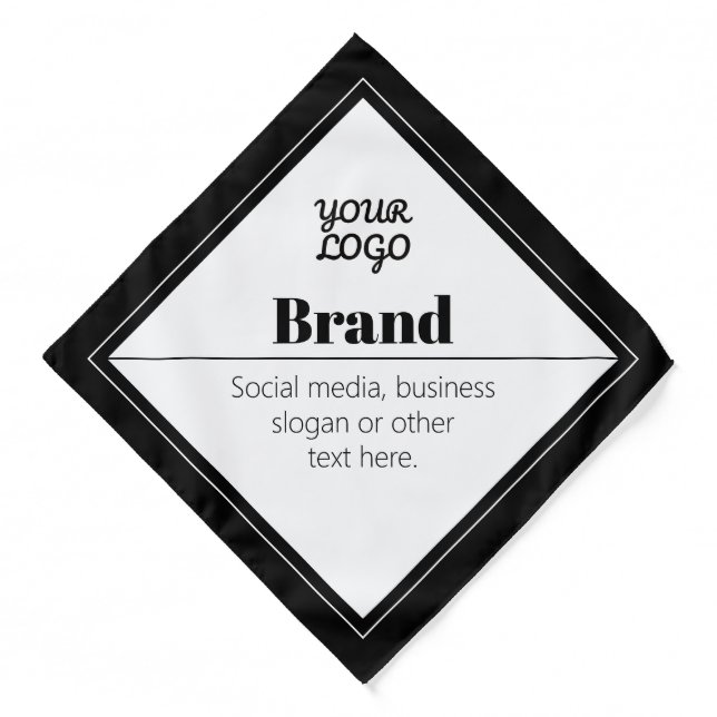Editable Modern Text Design & Your Logo Bandana (Front)