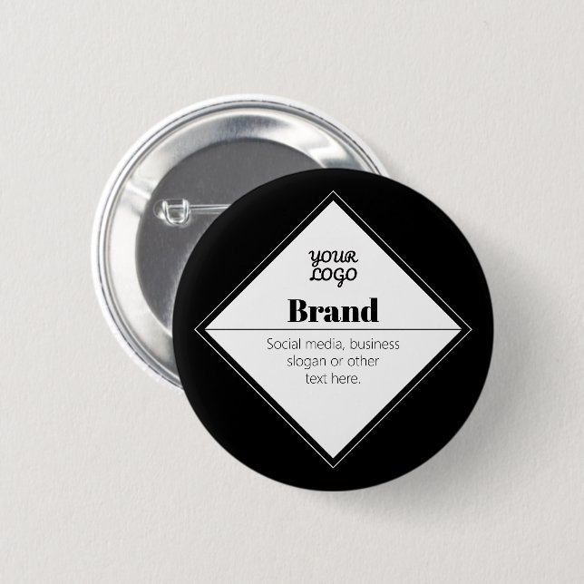 Editable Modern Text Design & Your Logo Button (Front & Back)