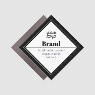 Editable Modern Text Design & Your Logo Car Magnet