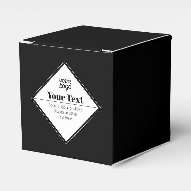 Editable Modern Text Design & Your Logo Favor Boxes (Front Side)
