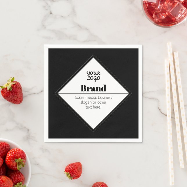 Editable Modern Text Design & Your Logo Napkins (Insitu)