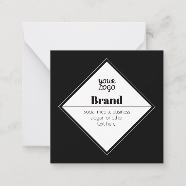 Editable Modern Text Design & Your Logo Note Card (Front)