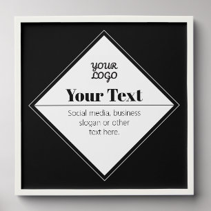 Editable Modern Text Design & Your Logo Peel And Stick Photo Tile