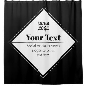 Editable Modern Text Design & Your Logo Shower Curtain