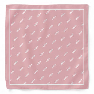 Editable mom calligraphy on dusty rose pink bandana