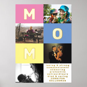 EDITABLE MOM COLOR BLOCKS MULTI Photo GOLD Foil Prints
