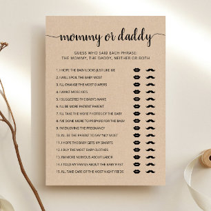 Editable Mommy or Daddy Baby Shower game Card