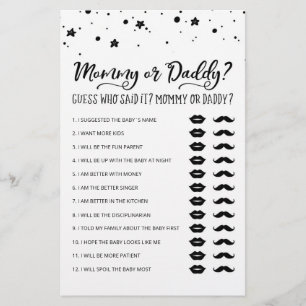 Editable Mommy or Daddy Baby Shower party game