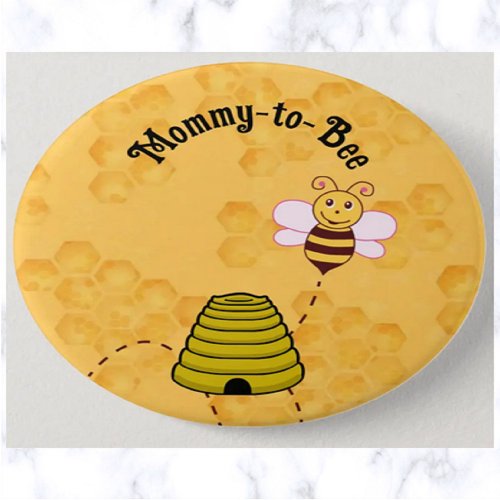 Editable Mommy_to_Bee Bumblebee Baby Shower Button